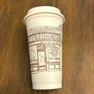 NWOT Original Starbucks first store travel cup. 16fl oz.